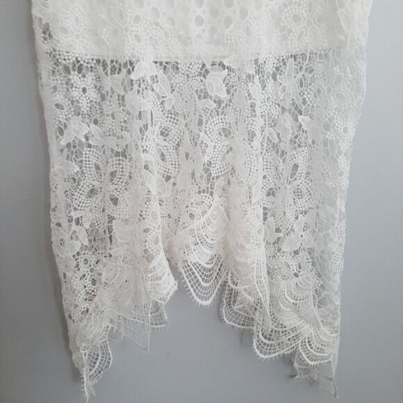 ADIVA / White Eyelet & Floral Lace Maxi Long Length Dress Sz 6 - Picture 15 of 16